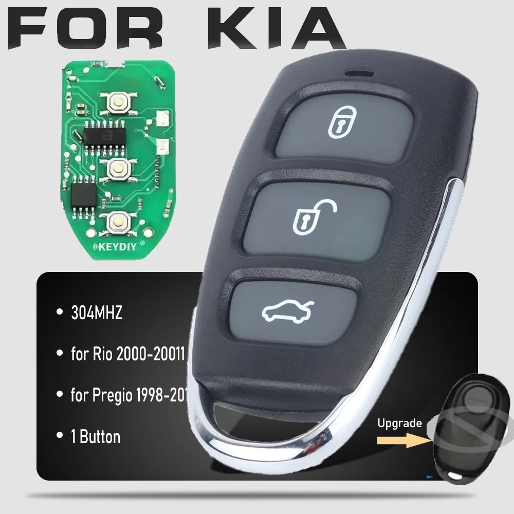 

KEYECU for Kia Rio 2000-20011 , for Kia Pregio 1998-2011 Upgrade Remote Key 1 Button 304MHz Fob