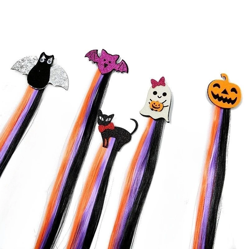 Cute Halloween Ghost Braid Hair Ornament Headband Children Scrunchie Rubber Band Kids Fashion Pumpkin Hair Clip Hair Accessories