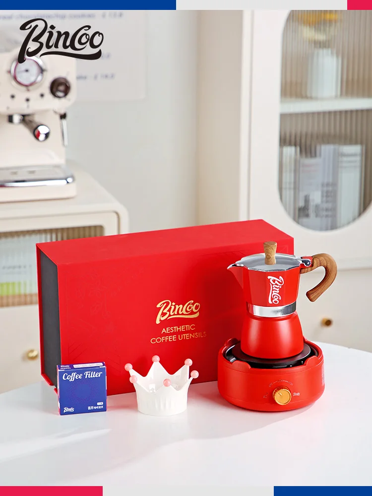 Подарочный набор кофеварок Moka Pot Bincoo в итальянском стиле: практичный сувенир для молодоженов, алюминиевый инструме