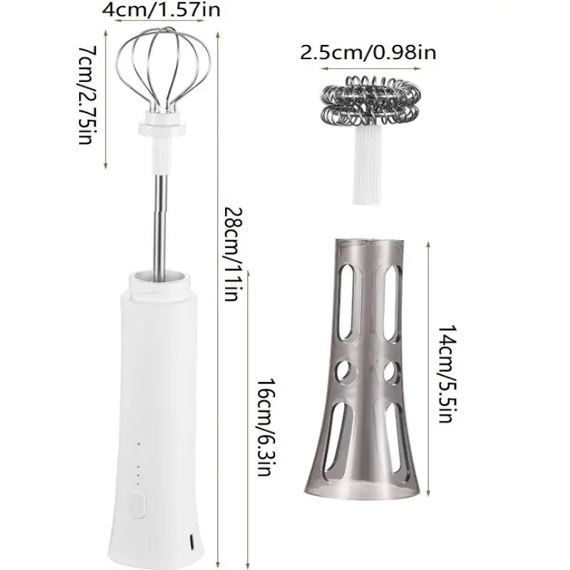 Milk Frother Machine Wireless Electric Mixer, Hands - Free 2 - In - 1 Whisk, 3 - Speed Rechargeable For Baking/Coffee Frothing view 6