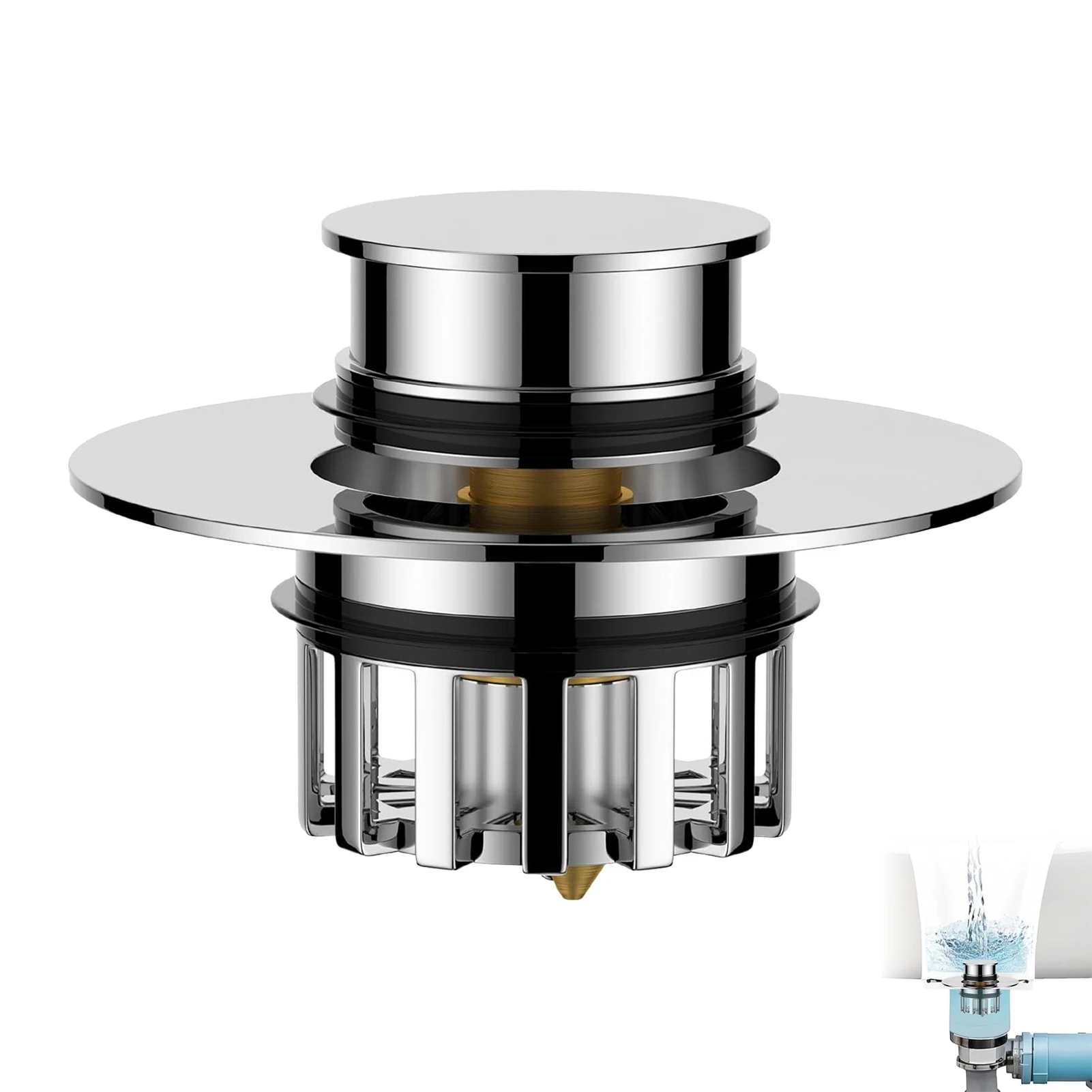 

Universal Pop-up Bathtub Stopper Rustproof Drain Protector Drain Hair Catcher Sturdy Anti-clogging Bathtub Drain Stopper