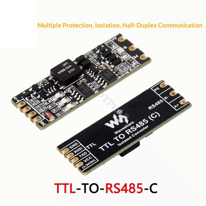 Industrial-Grade TTL to RS485 (C) Isolated Converter, UART Serial Port with Surge & Lightning Protection