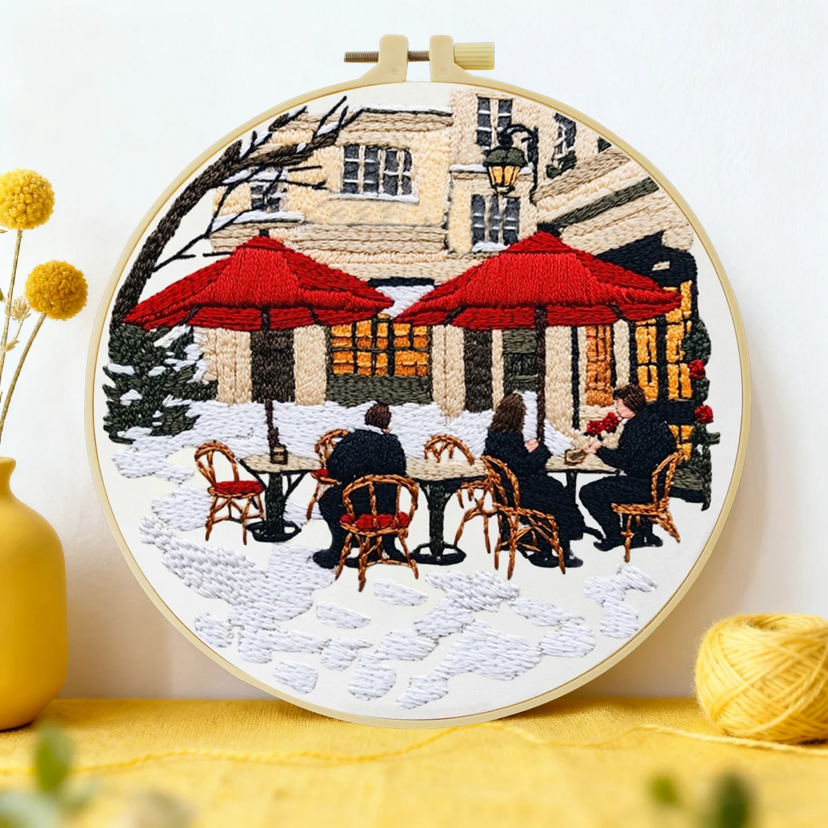 1 Stück 20X20CM/15X15CM 7,87/6,3 Zoll Outdoor-Stickerei-Starter-Kit DIY-Kit DIY-Stickerei-Set Handarbeiten Nadelkunst Nähkunst – Detail 1