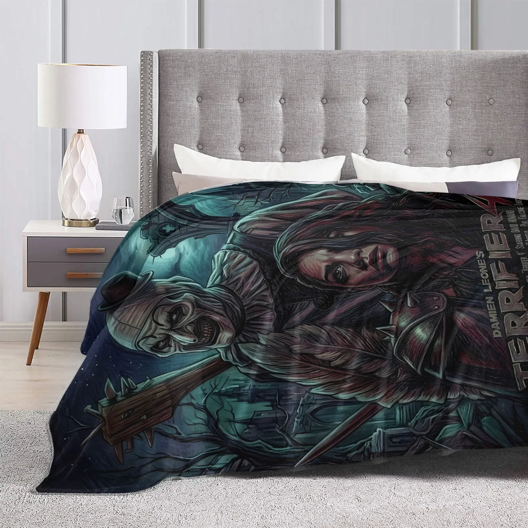 Terrifier Movie Blanket Quality Warm Soft  Bedding Throws Autumn Boy Girl Home Decor Novelty Bedspread