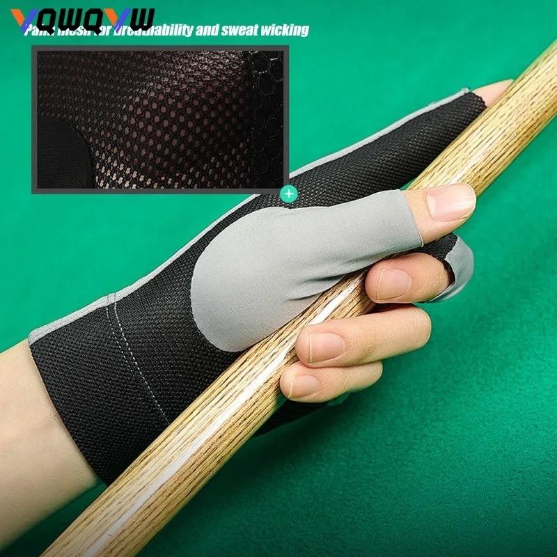 1Pcs 3 Fingers Pool Gloves Elastic Billiards Right or Left Hand for Women Men Billiard Shooters Sports Accessories