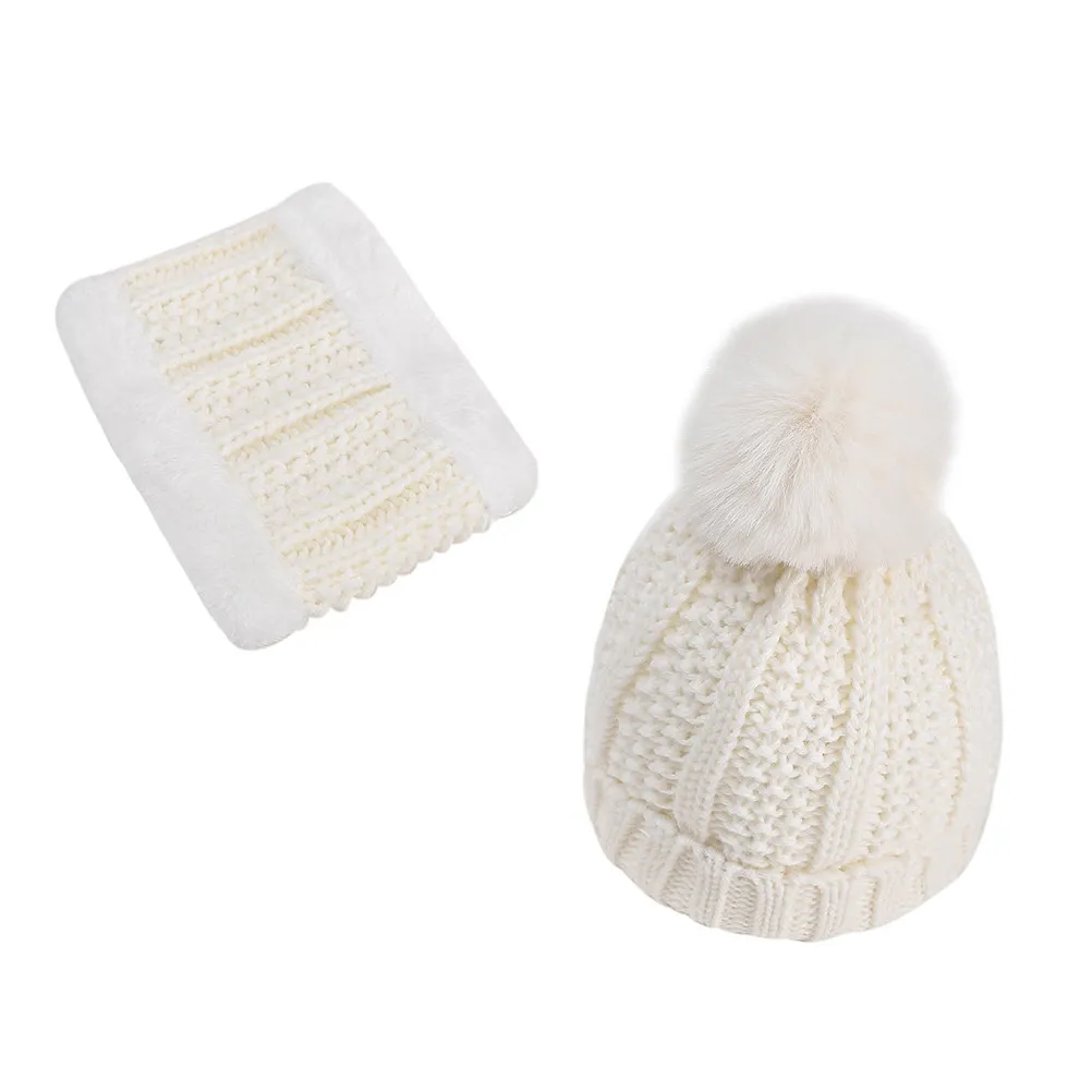 

1Set Children Knitted Hat Scarf Set Premium Lined Warm Winter Hat for Babies Toddlers 0-3 Years Lovely Gift Soft Skin