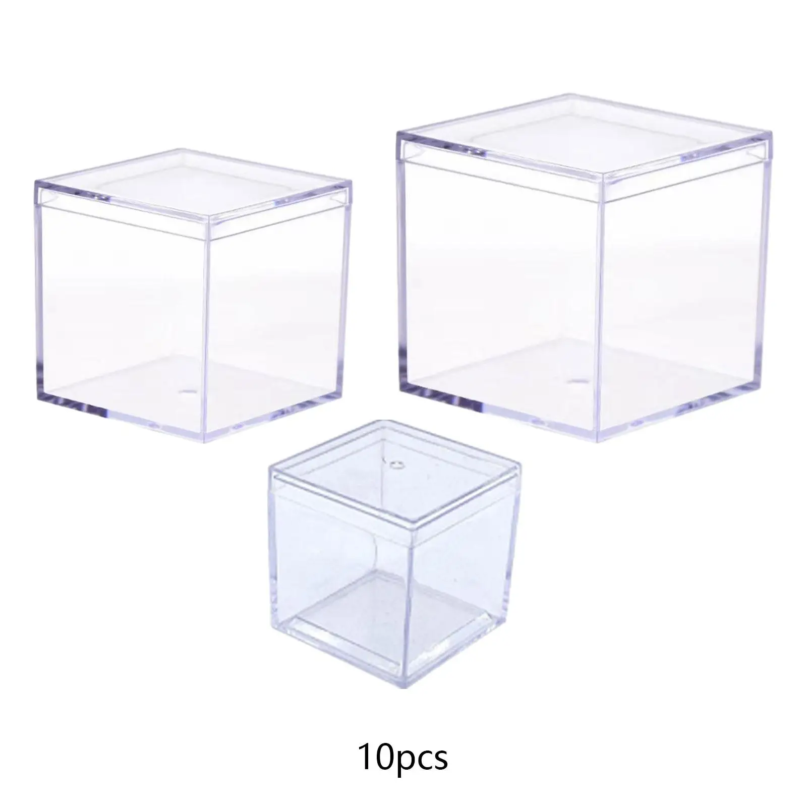 10x Mini Acrylic Display Case Retail Candy Box for Doll Diecast Model Toys