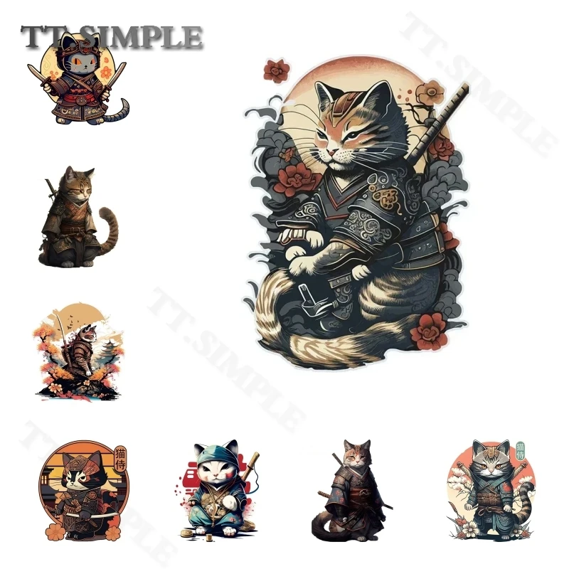 

TT для Samurai Neko Cat, японский стиль, цифровое искусство, автомобильные наклейки, солнцезащитный крем, индивидуальные наклейки, декор на лобовое стекло