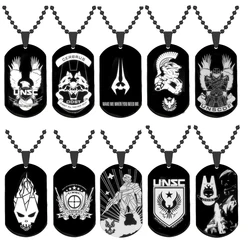 Halo Accessories Around The Game Are Fashionable Simple Cool Soldier Totem Stainless Steel Necklace Men's Gift