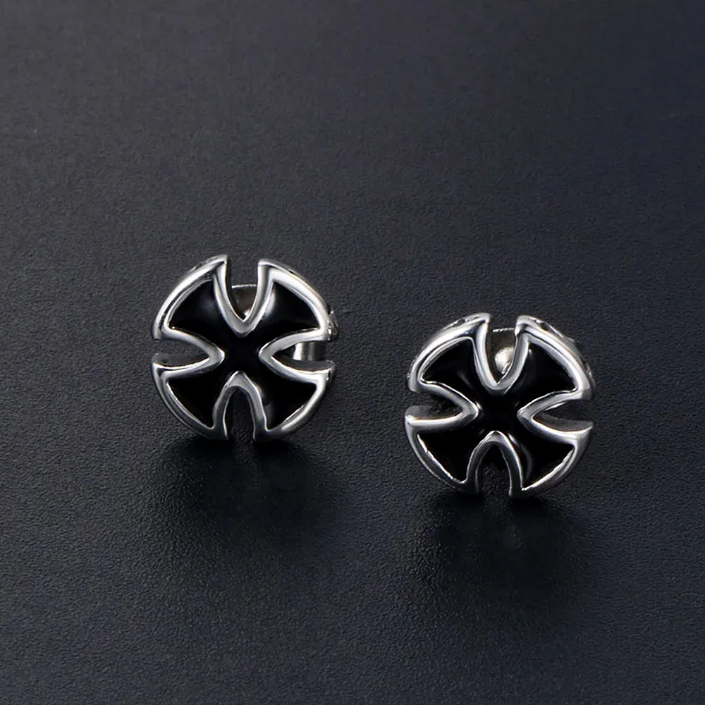 Retro Iron Cross Earrings Stainless Steel Knight Templar Earrings For Men Women Punk Hip Hop Biker Trendy Fashion Jewelry Gifts
