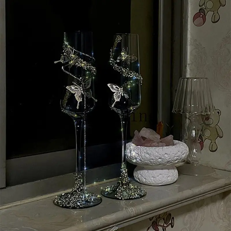 

PYH creative butterfly broken diamond toast cup DIY material bag handmade practical gifts photo wedding gift for girlfriends