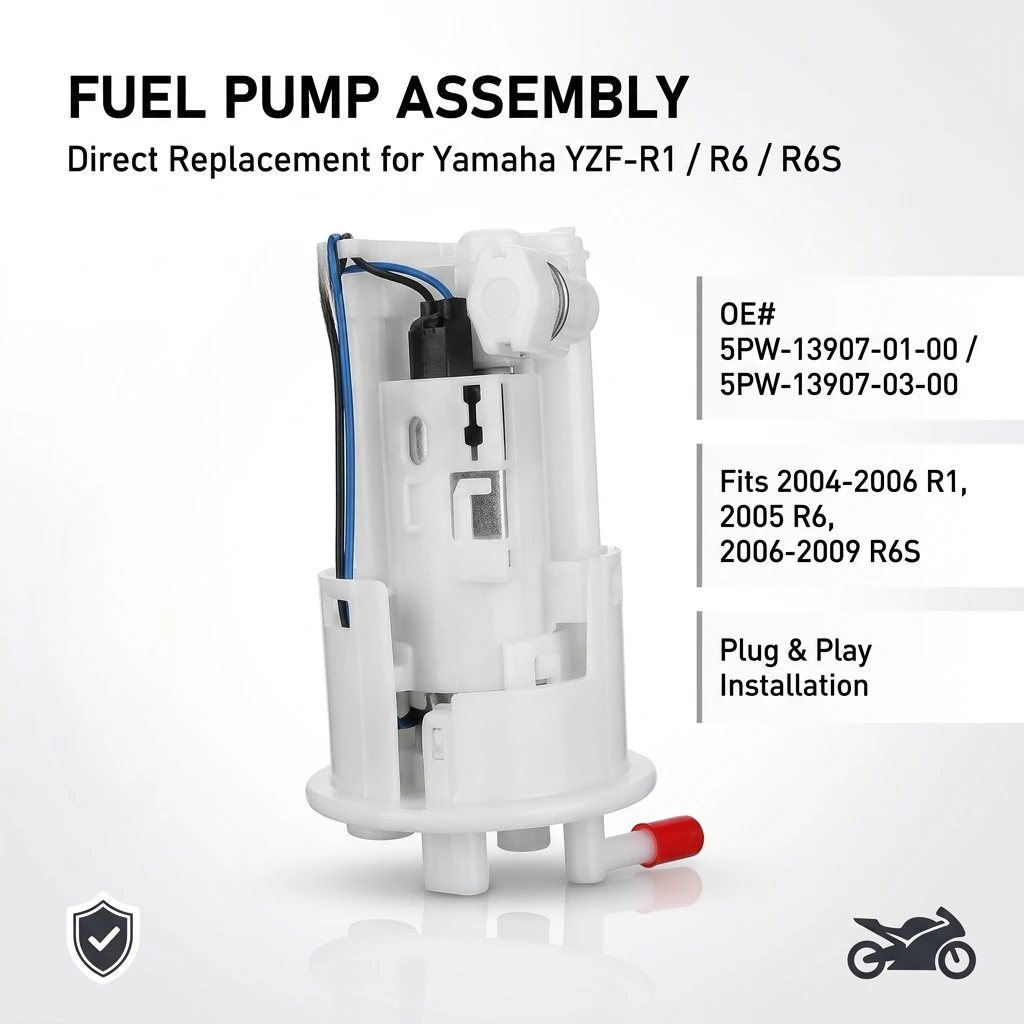 Fuel Pump For Yamaha YZF-R1 R1 2004-2006 YZF-R6 R6 2005 YZF R6S 2006-2009 5PW-13907-01-00 5PW-13907-03-00 101961-7791
