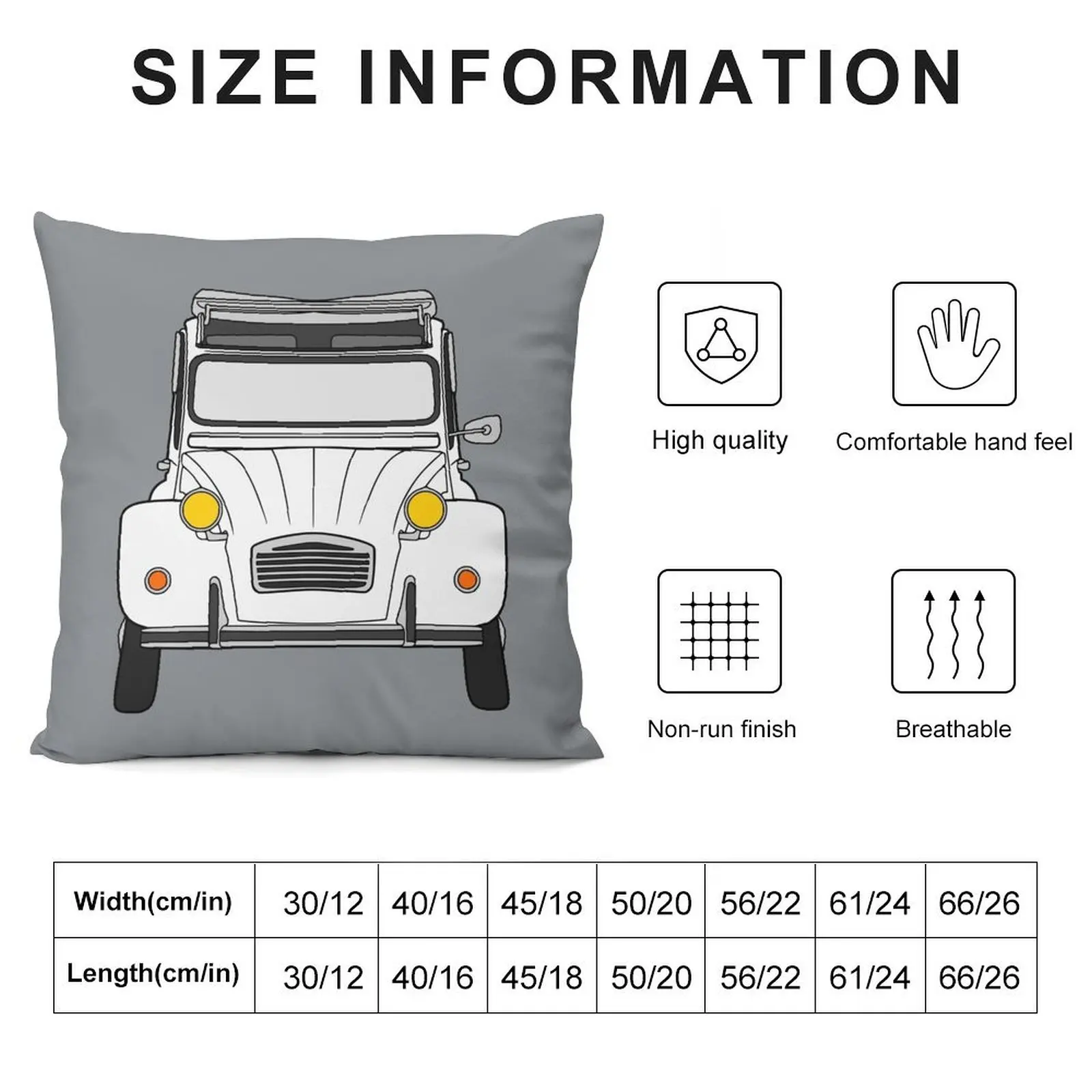 Citroen 2CV white color Throw Pillow Sofa Cushion Cover Cushions Cover pillow