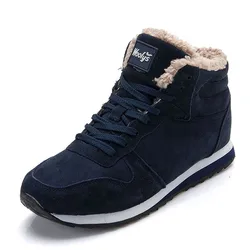 Botas deportivas gruesas para hombre y mujer, botines de talla grande, informales, a la moda, zapatos de algodón, botas de nieve con plataforma, invierno, 2023