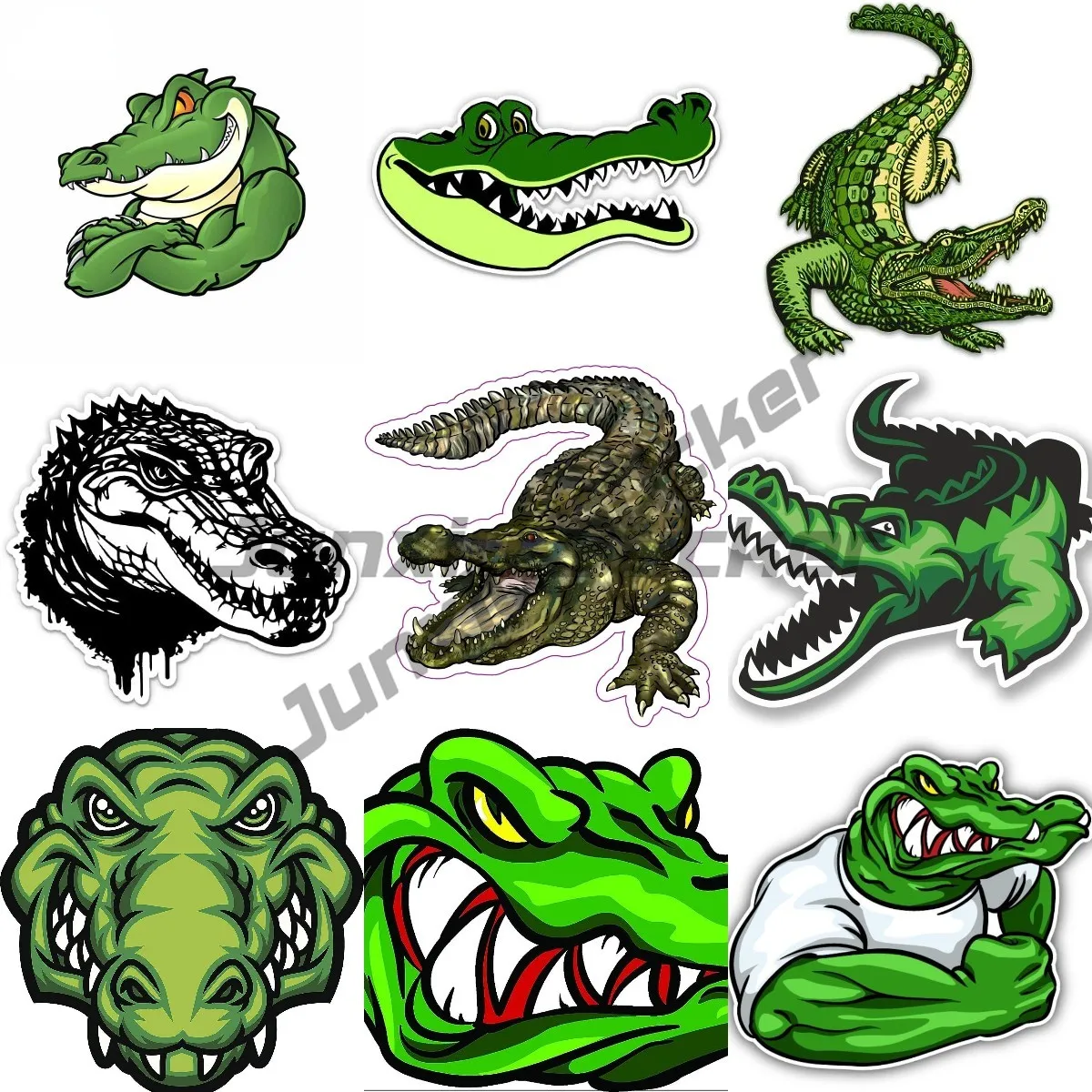 

Cartoon Angry Ferocious Crocodile Sticker for Car Laptop Kayak Scooter Surfboard Motorcycle Bike Helmet Vinyl Waterproof Decal