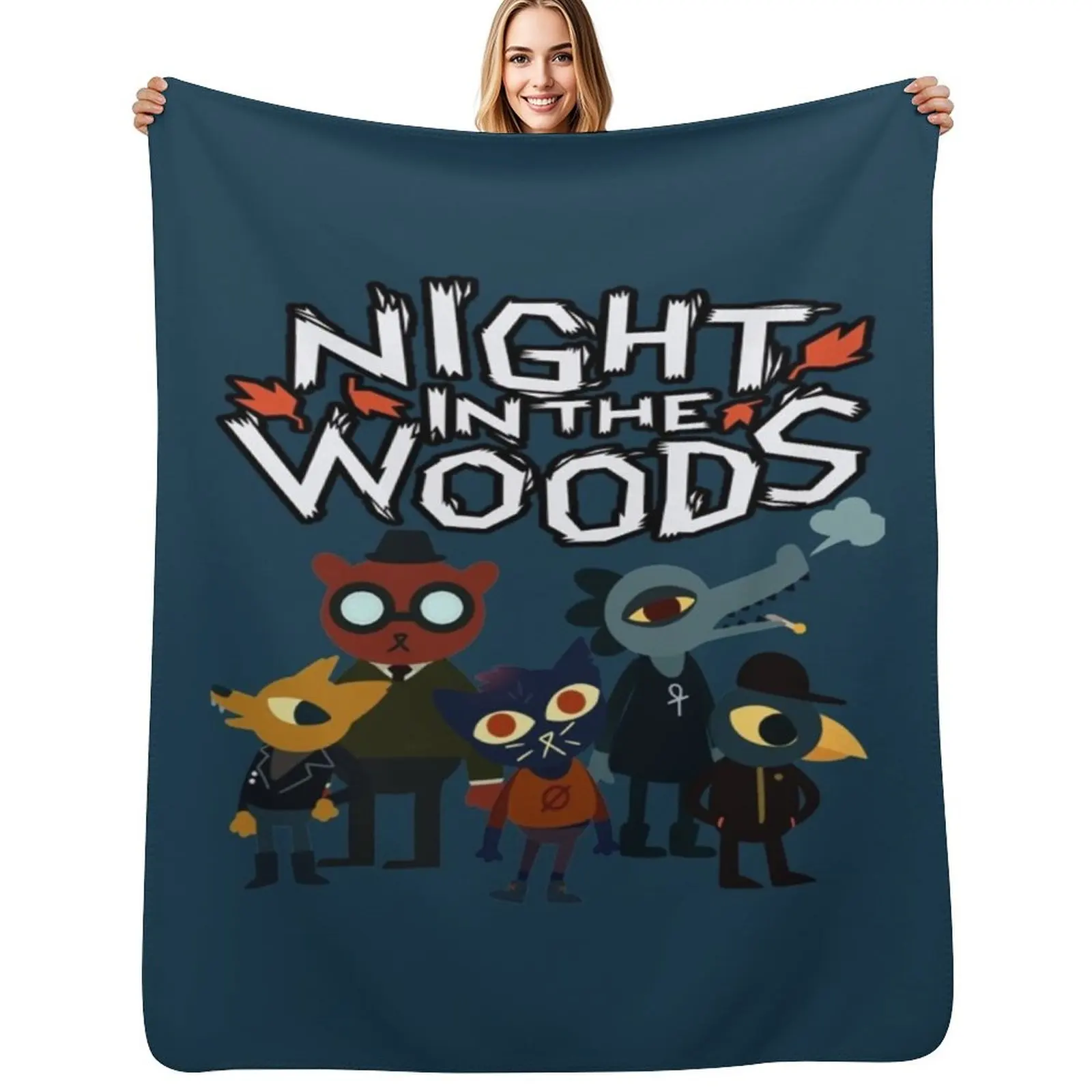 

Night In The Woods Throw Blanket Shaggy Furry Soft Blanket for Bedroom Living Room