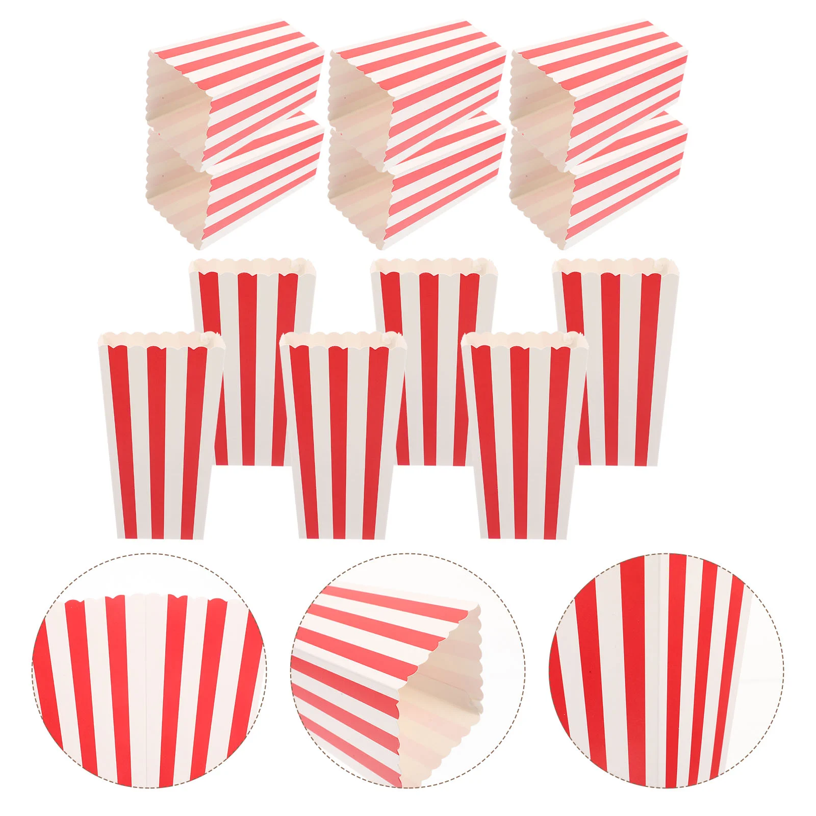 24 Pcs Popcorn Container Party Favor French Fries Boxes Movie Night Supplies Paper Snack Containers Bags for Bowl Kids