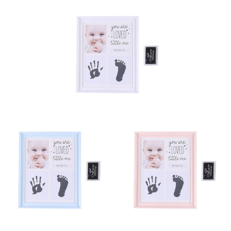 

Baby Picture Frame Newborn Footprint Handprint Photo Frame Baby Shower Frame Gender Neutral Desk Decor