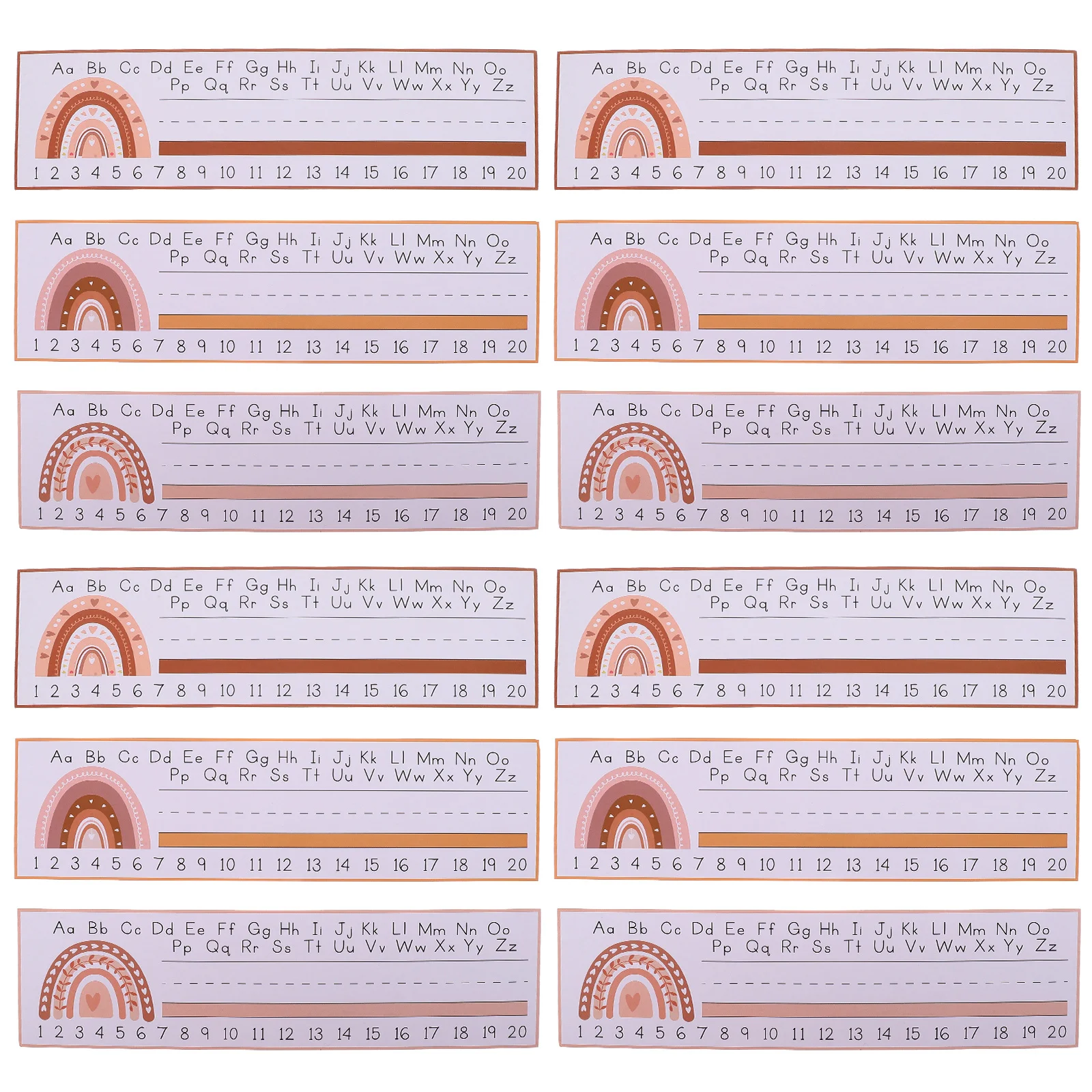 

60 Sheets Name Tags for Desks Decorative Classroom Desk Nameplates Coated Paper Writable Labels for Students Teachers Office