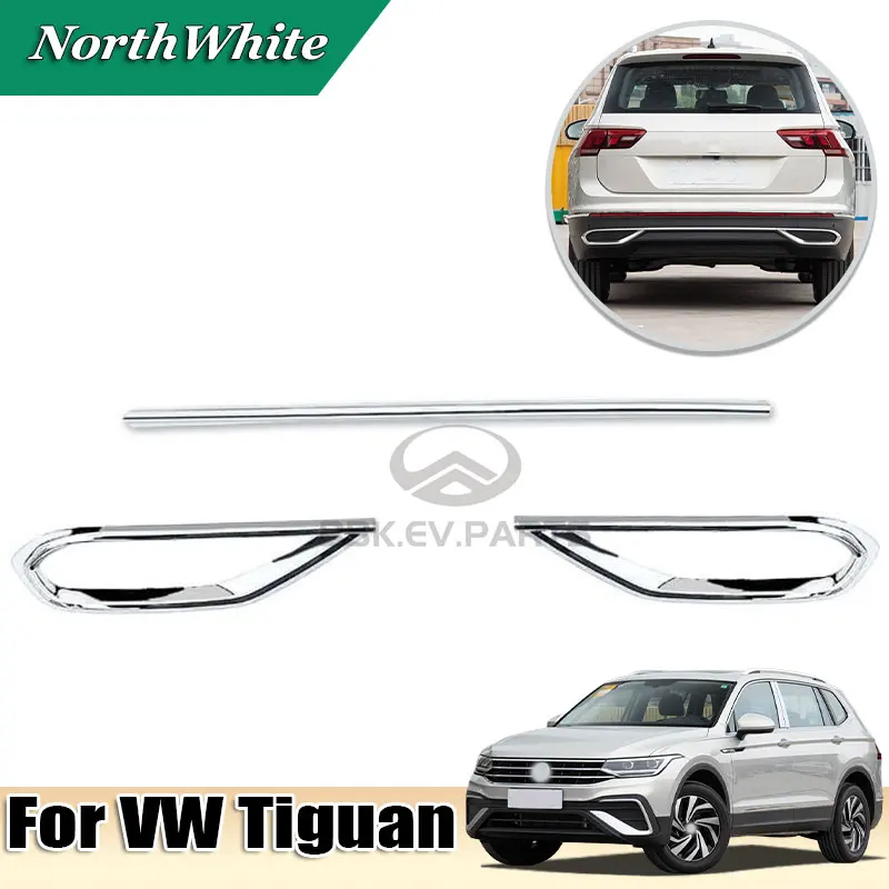 

Rear Bumper Chrome Trim Exhaust Decorative Garnish Strip Tail Bumper Molding Cover Replacement Parts For VW Tiguan