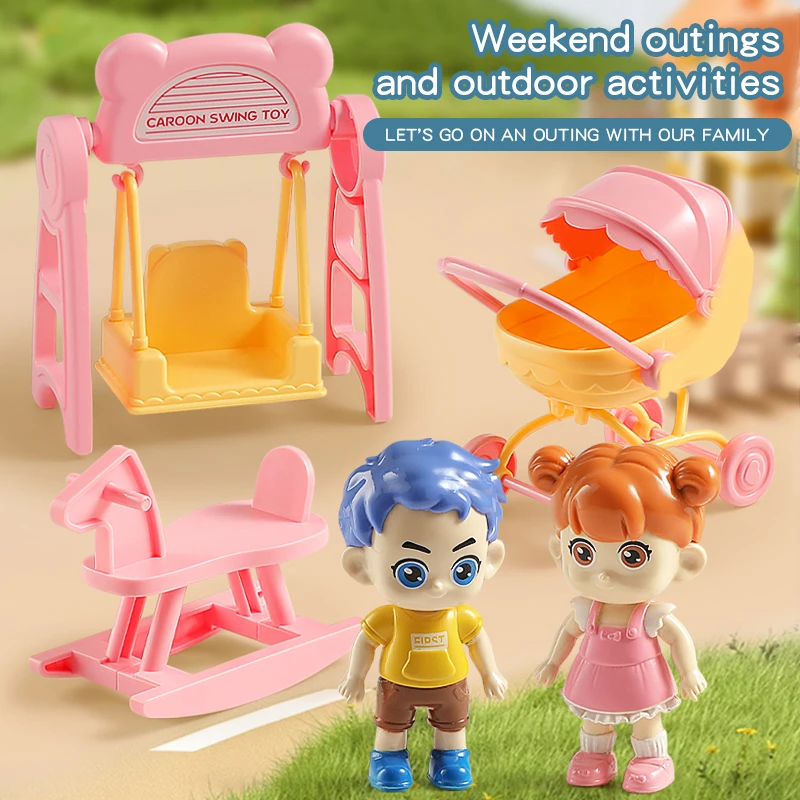 1/12 スケールドールハウス模擬ベビーベッドミニチュアシーン城スイング馬プールピアノモデルペンダントキッチン子供のギフト