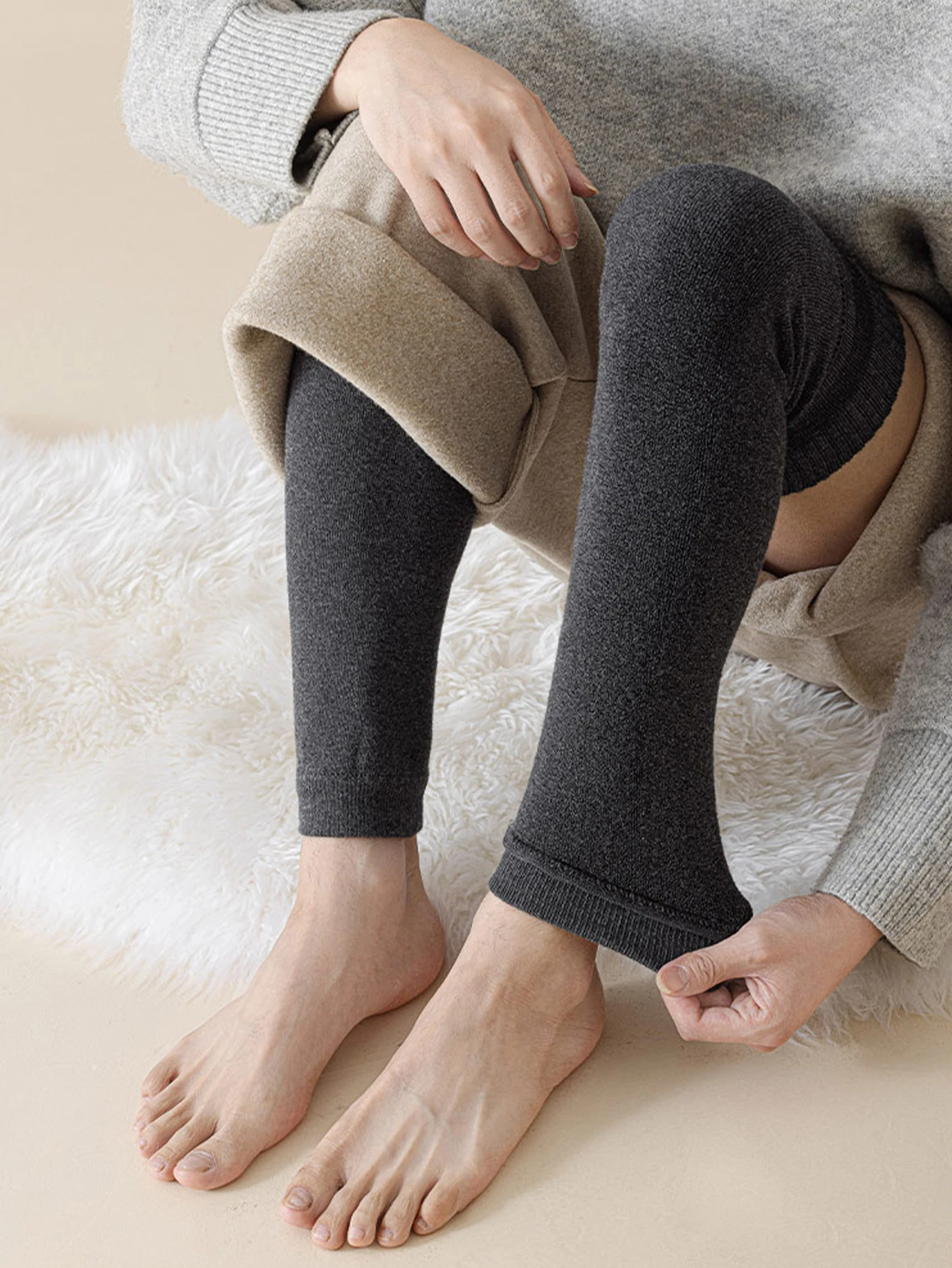 1/2/3/4 أزواج من الجوارب الرجالية السميكة والدافئة التي تصل إلى الركبة