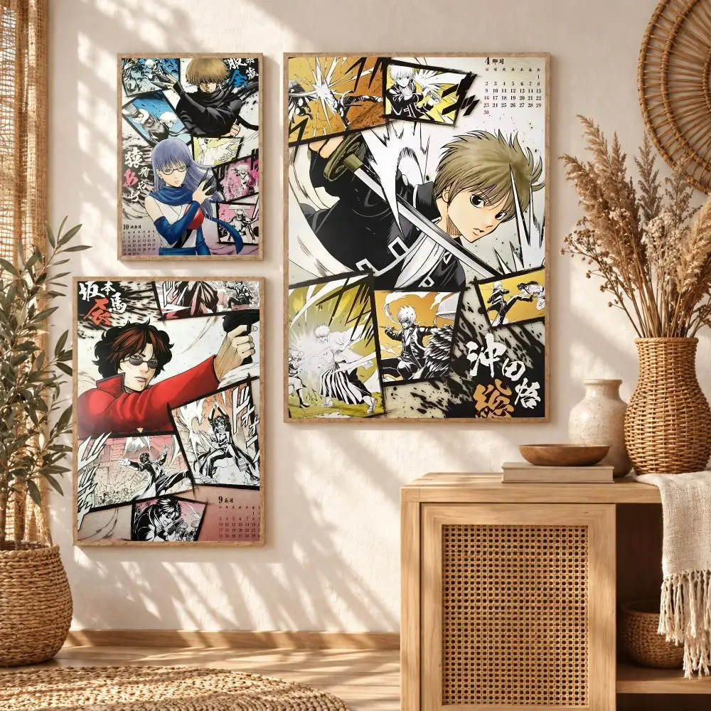 Hilarious Anime G-Gintama Poster Premium Modern Waterproof Wall Art Pictures for Bedroom Living Room Bar Decor