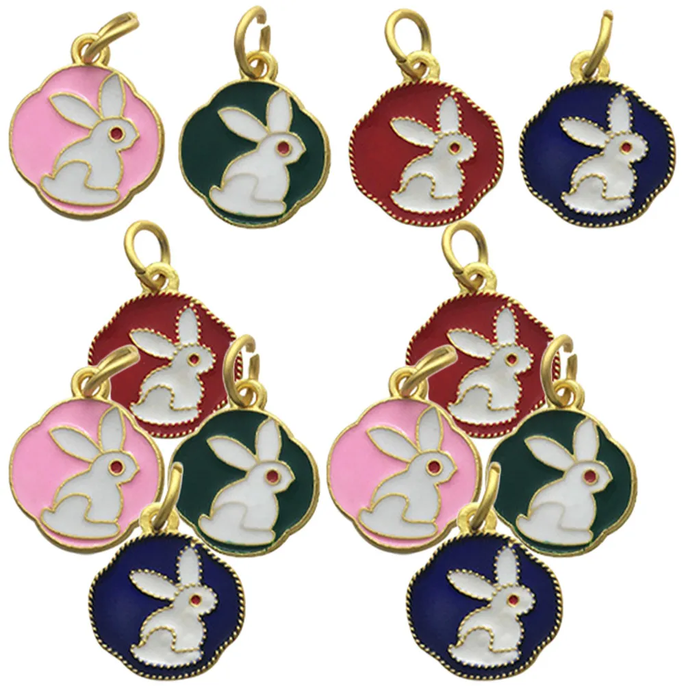 

12Pcs Rabbit Charm Pendants Cute Bunny Shaped Alloy DIY Jewelry Making Keychain Hangings Craft Supplies Decorative Pendant