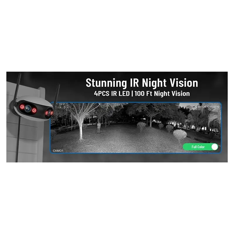 

【11.11】Wifi Outdoor Security Camera 4MP 180° Ultra Wide View Angle Humanoid Detection AI Auto Tracking Surveillance EU Plug