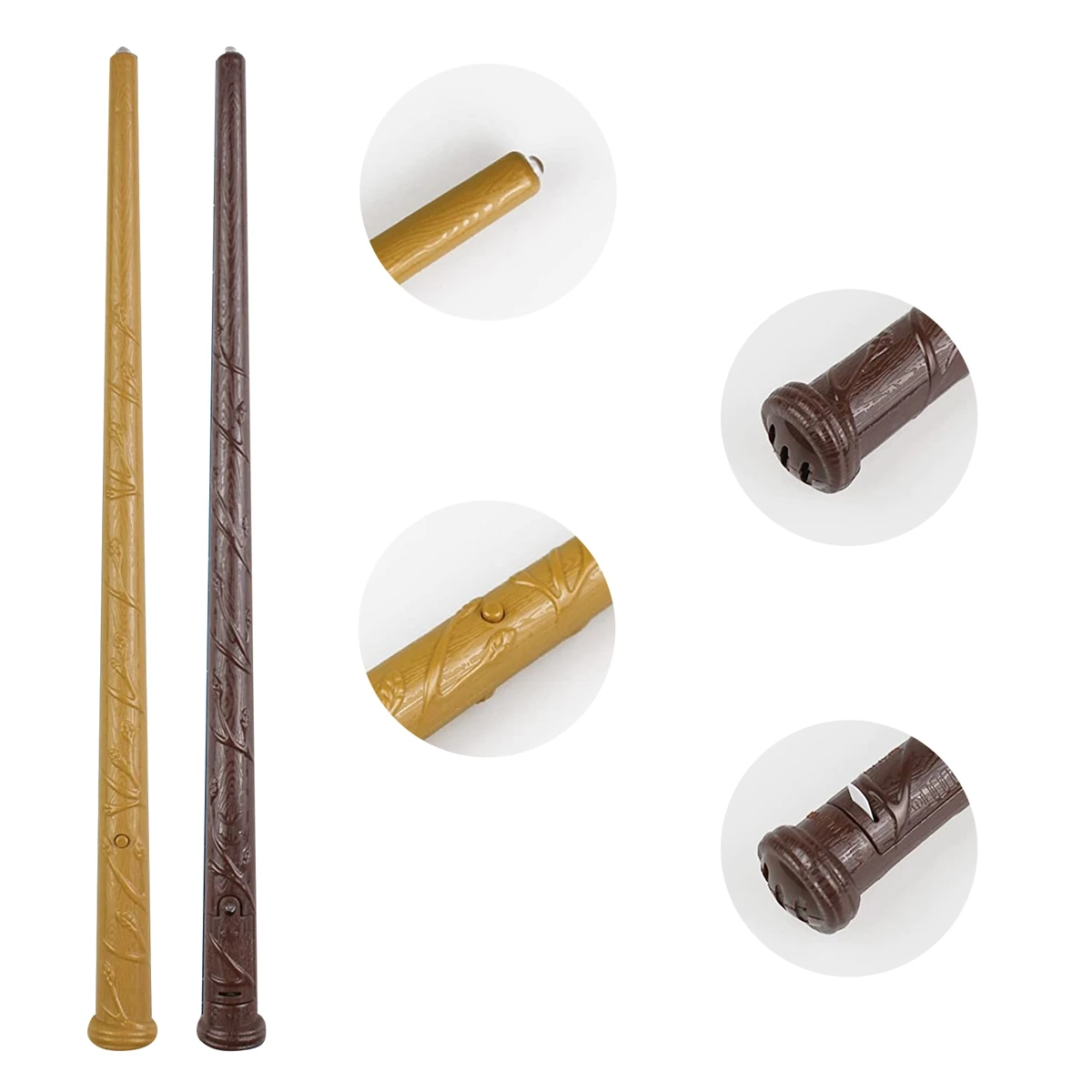 2 Pack Light Up Wizard Magic Wand Sound Illuminating for Kids Girls Boys Witch Party Costume Christmas Cosplay Accessory