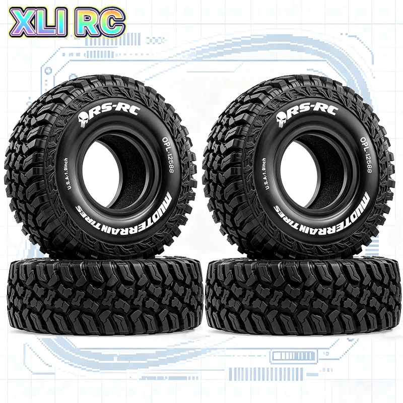4pcs1.9 Inch Rubber Tyre Outer Diameter 120*40mm for 1/10 RC Crawler Car FCX10 TRX4 D90 Trax SCX10 Pro Gen8 VS4-10
