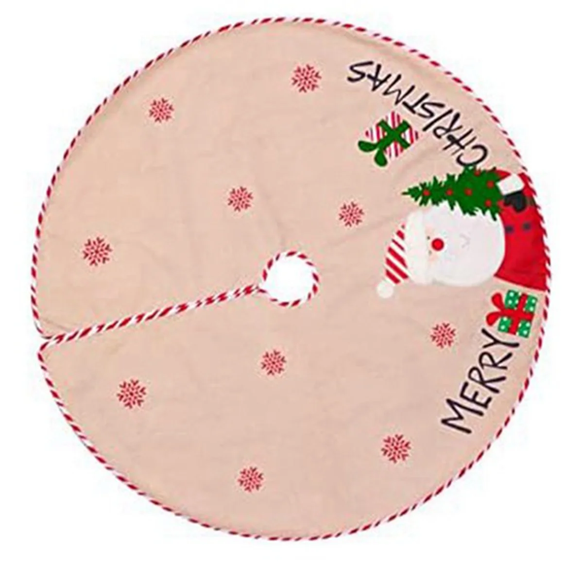 Christmas Tree Skirt Christmas Tree Ornament Lattice Style Soft Christmas Tree Mat Santa-Claus Pattern