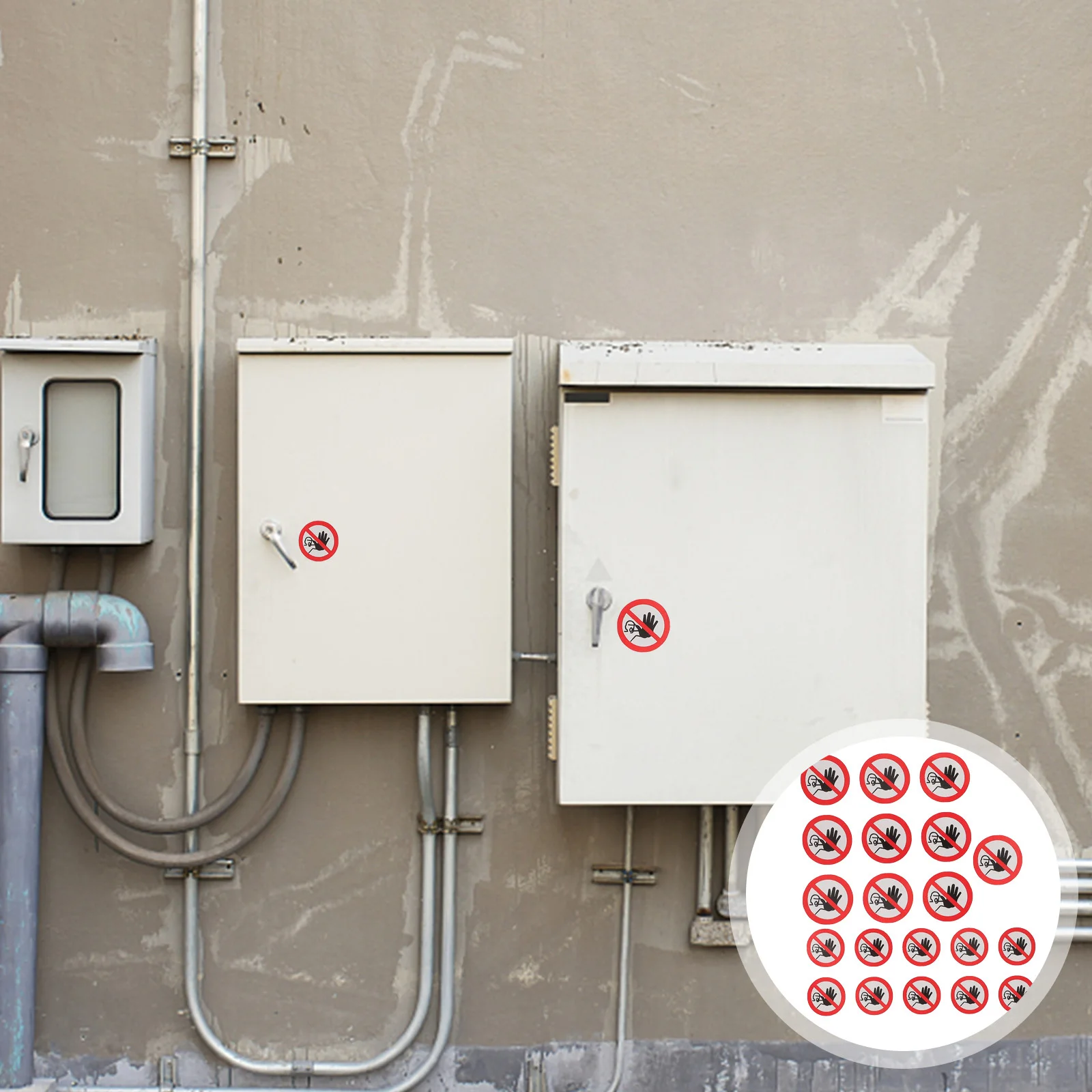 20 قطعة ملصقات تحذير لا علامات مدخل ملصقات لاصقة شارات السلامة لمواقع البناء المصانع للاستخدام الداخلي لا تدخل #4