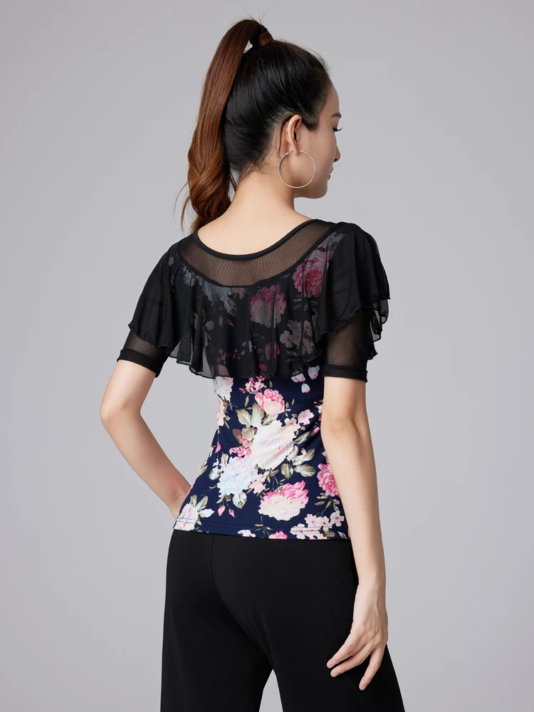 Haut de danse latine pour femmes, vêtements de Performance longs Sve Me, respirant, support National, été et automne, nouvelle collection 2025