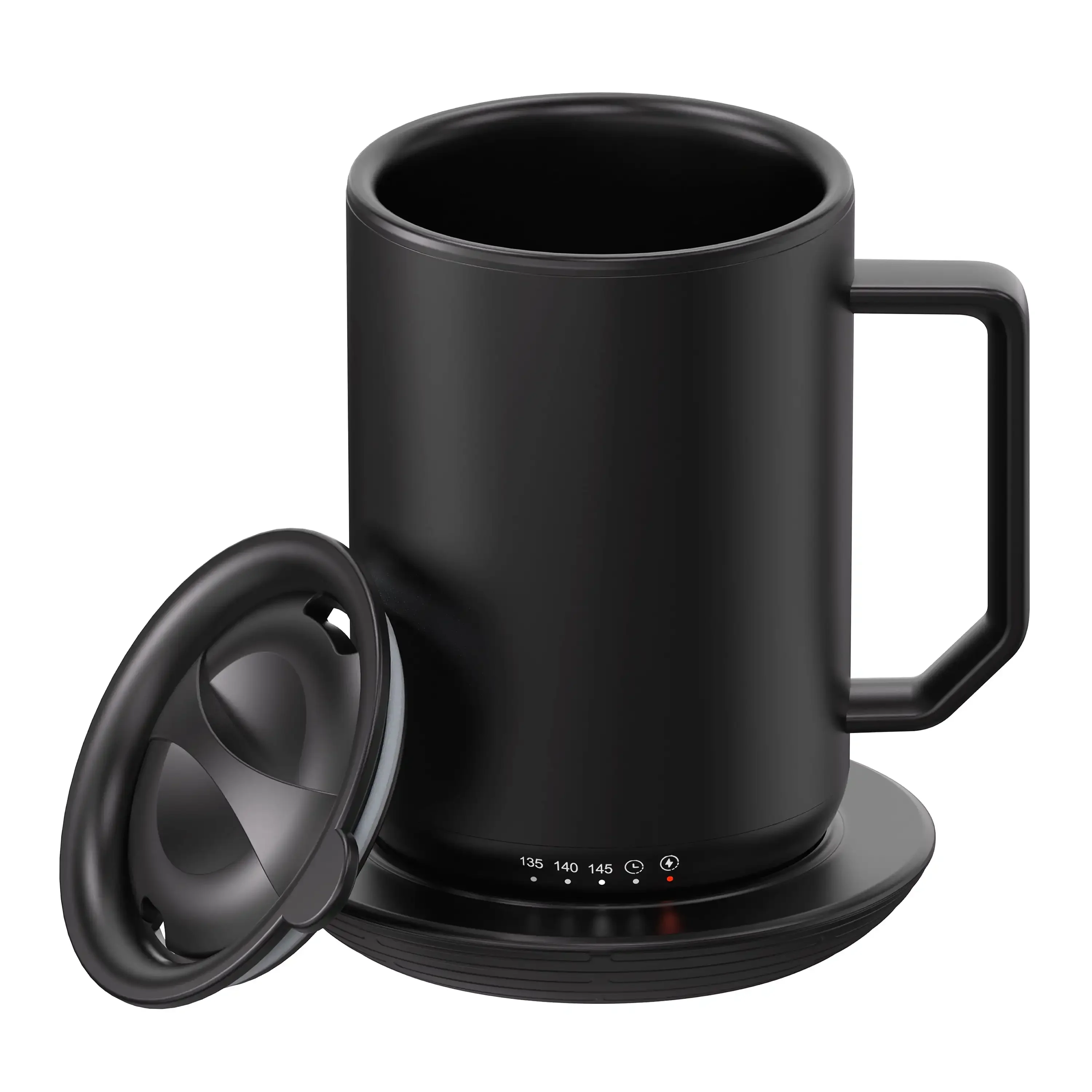 

Warming Coffee Mug, 12oz. Stainless Steel Coffee Mug with Mug Warmer Coaster and Lid， coffee cups