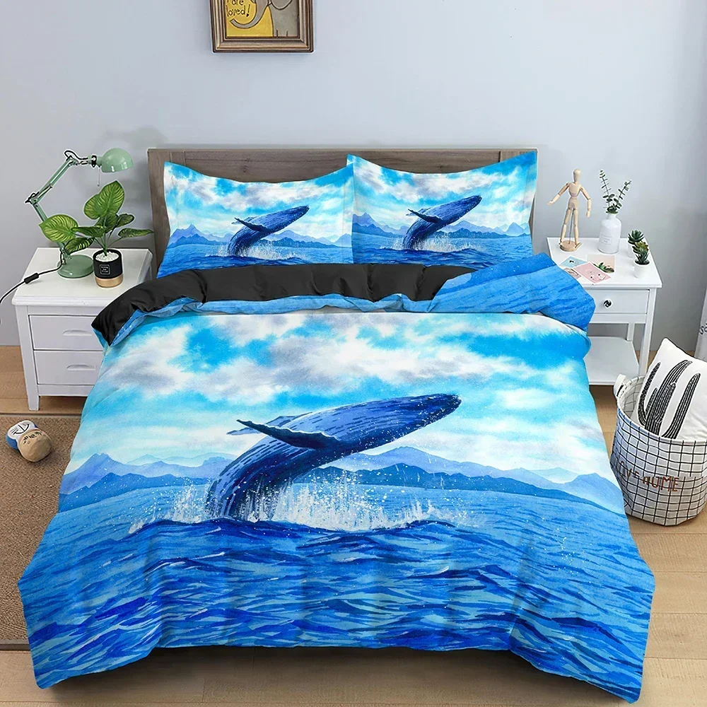 2026 Marine Animal Duvet Cover Set Comforter Cover Shark Pattern Bedding Set With Pillowcases Twin Full Queen King Size Bed Set