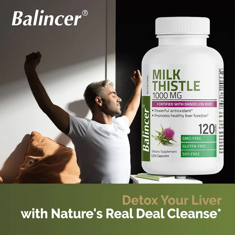 Natural Milk Thistle Supplement - Detoxifying and Cleansing for Men and Women, Liver Health and Supports Liver Function