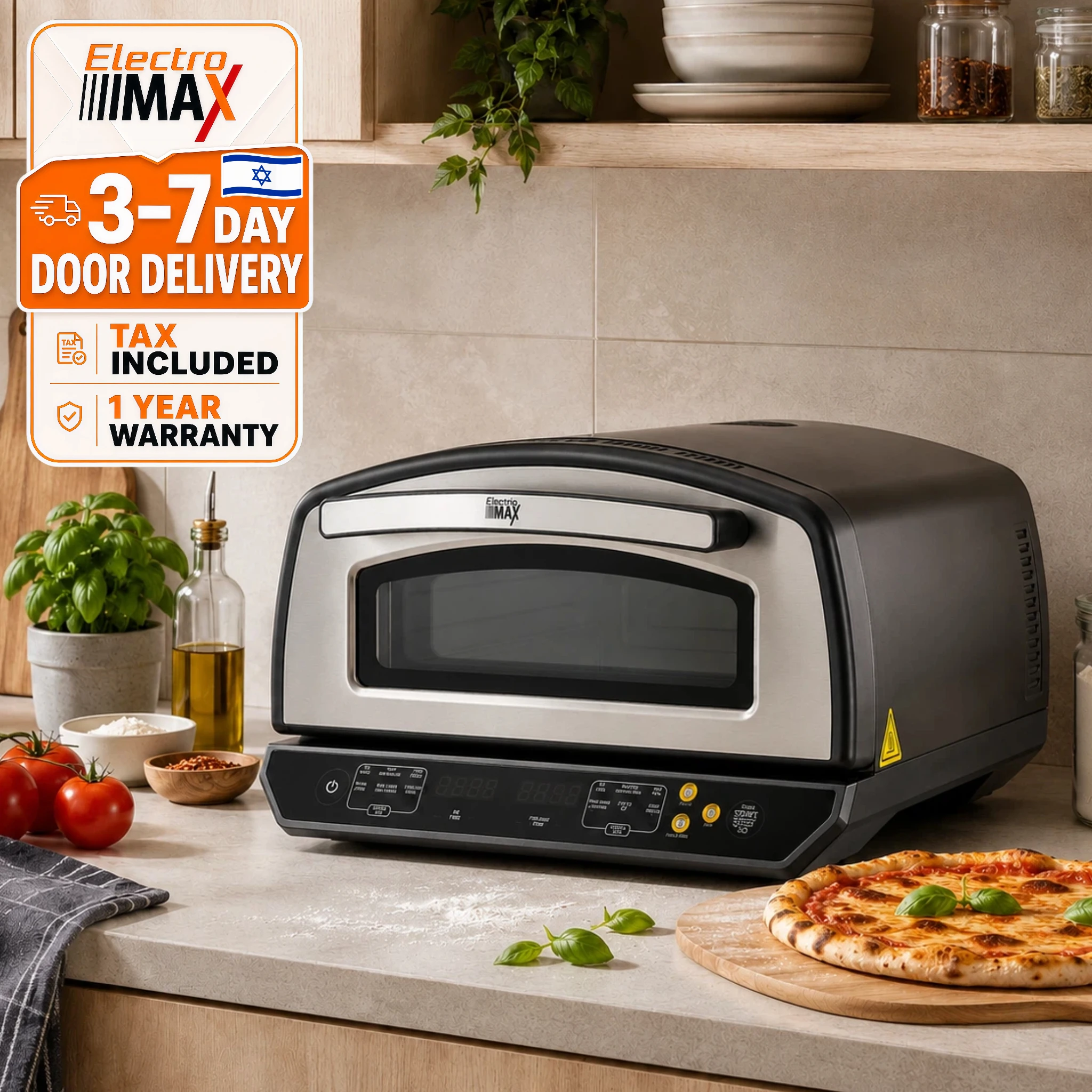 Electro MAX 2200W Elektrischer Pizzaofen 12 Zoll Antihaft-Pizza-Maker für die Arbeitsplatte Professioneller Hochtemperatur-Automatikbackofen mit Timer und Temperaturregelung für Zuhause, Küche, Indoor-Partys, schnelles Aufheizen, Kochgerät - AliExpress 15