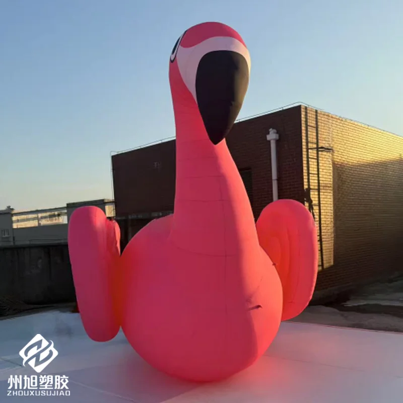 Inflatable flamingo, animal-shaped inflatable model, with blower, decoration item for outdoor shopping malls and squares for eve
