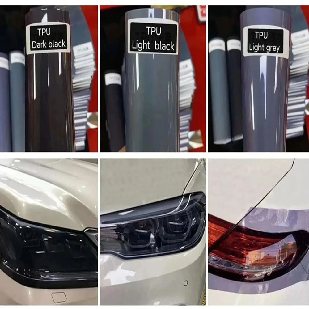 TPU PPF Car Headlight Tint Fog Light Taillight Waterproof Sticker Auto Fog Light Taillight Smoke Black Tailing Lamp Stickers