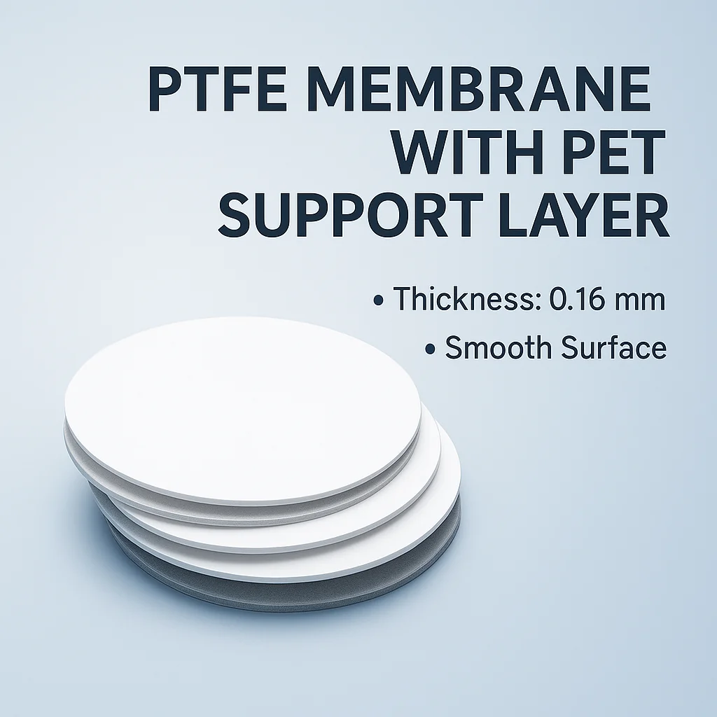 Membrana de Filtro Microporosa PTFE Hidrofílica e Hidrofóbica para Laboratório, Membrana de Filtro para Detecção 0.22 0.45um 47mm