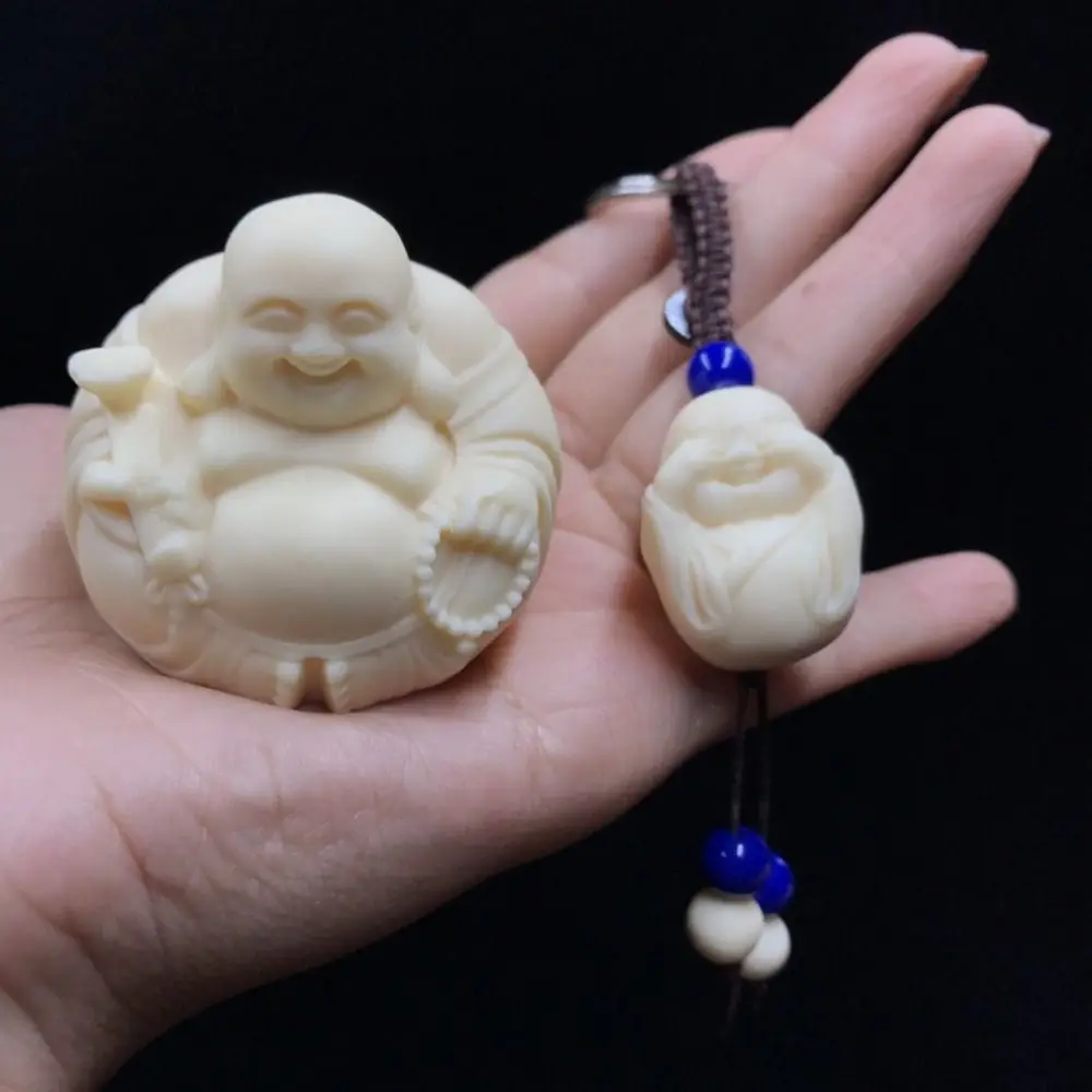 Handmade Maitreya Buddha Sculpture Miniatures Cute Laughing Buddha Ornaments Mini Buddha Statue Craft Buddhist Supplies