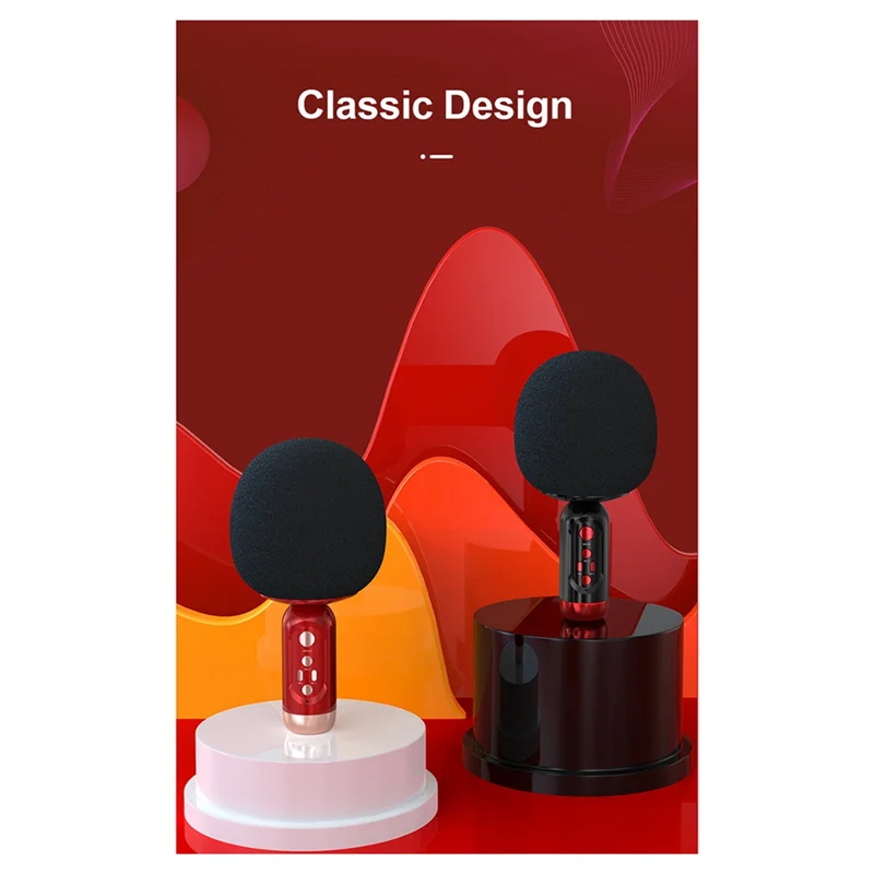 Draadloze microfoon Karaoke Artefact Thuis Karaoke Familie Ktv TV Zingen Kinderhandmicrofoon Zwart Gemakkelijk te gebruiken