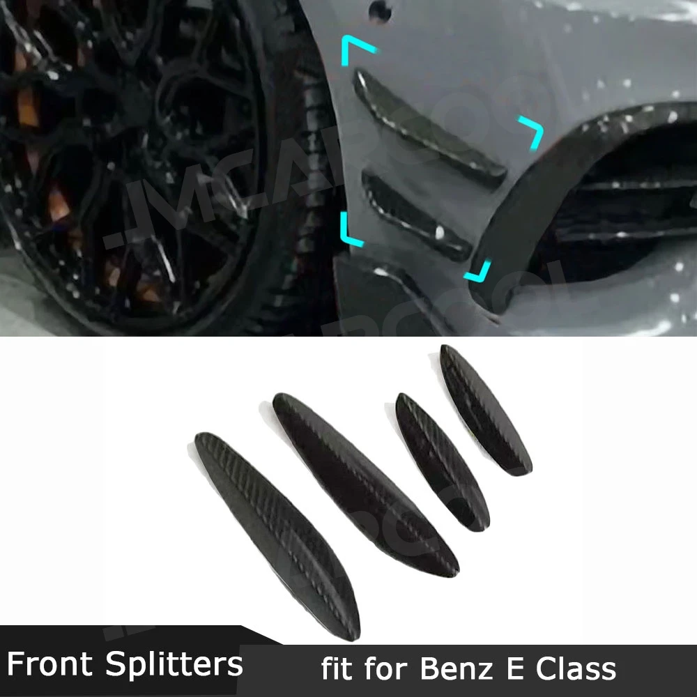 

JMCARCOOL Dry Carbon Fiber Car Front Bumper Fin Canards Splitters Vent Trim Body Kits For Benz E Class C238 E53 Couper 2021-2023