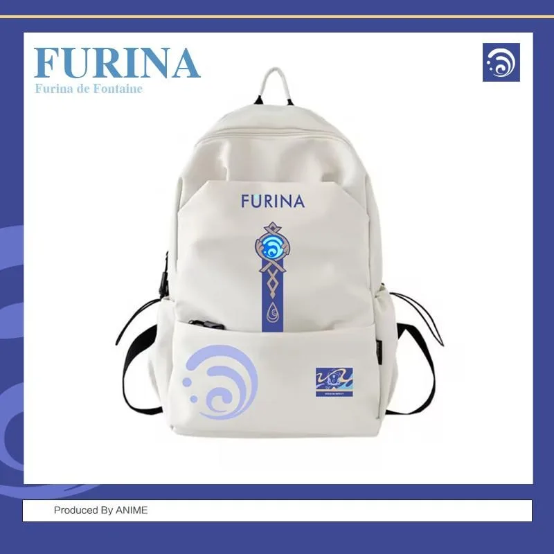 

Anime Game Genshin Impact Cosplay Wanderer Furina Nahida Zipper Cartoon Shoulder Bag Backpack Bag