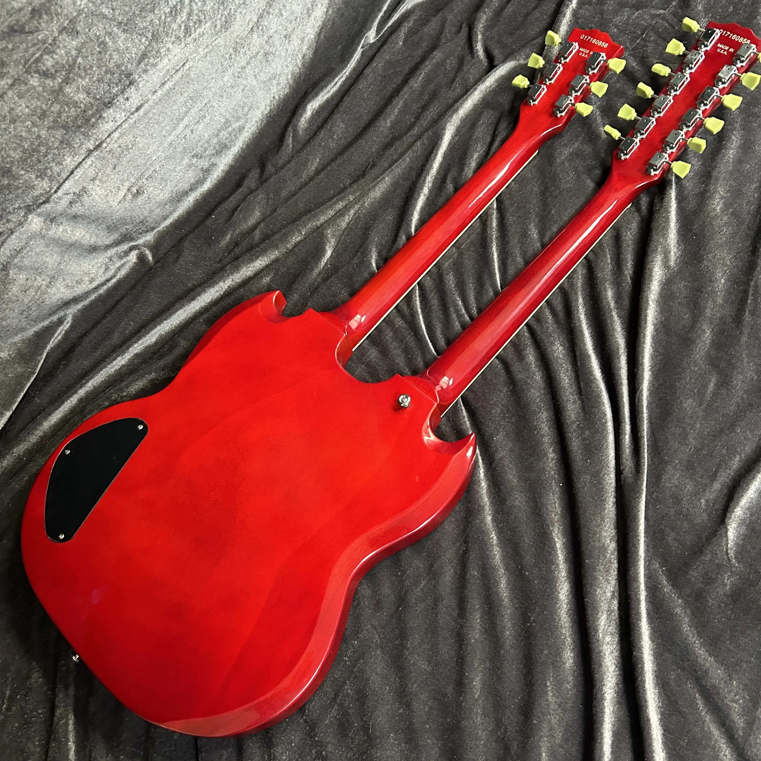 Good Sound Comfortable Hand Feel Red Colour Double Headed SG Electric Guitar Mahogany Body Rosewood Fretboard