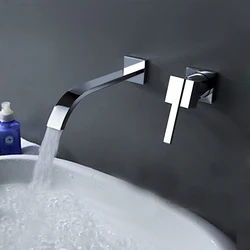 Becola Wallmounted Washbasin Water Tap 2 Piece Set Flush Faucet Cabinet Mixer Bathroom Hot And Cold Water Faucet Lt-322