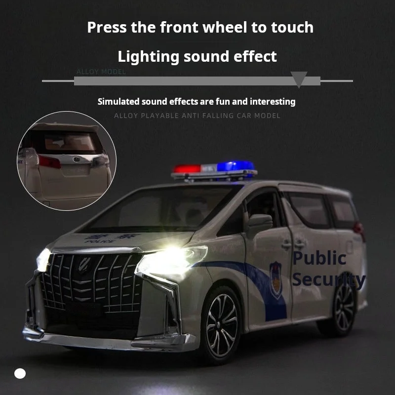 1:24 Children's Inertia Pull-back Car Toy with Lighting Sound Simulation Commercial Car Model Boy Gift Toy Car Kids Holiday Gift
