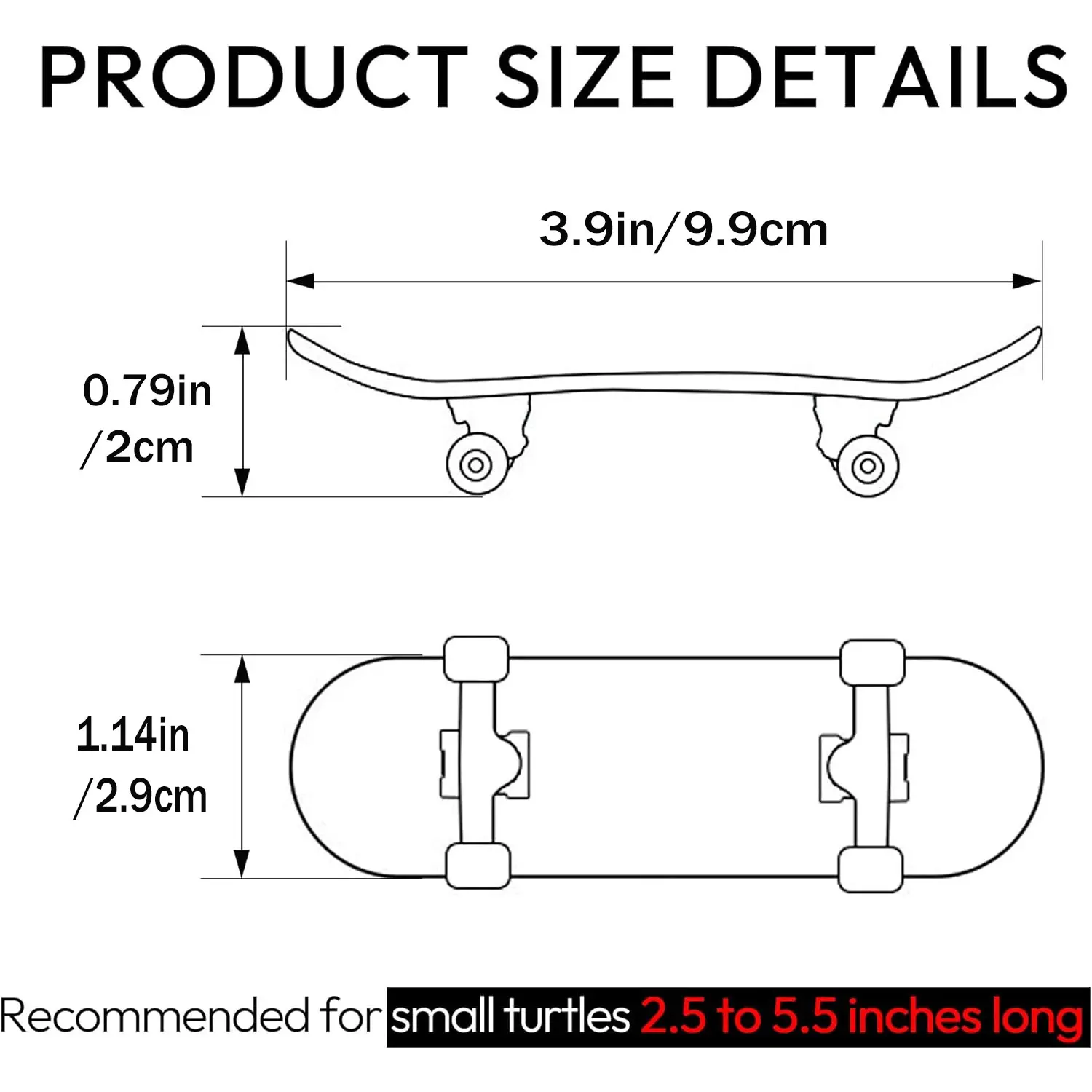 

New Style Mini Small Skateboard For Turtles Parrot Turtle Toy Finger Skate Board For Pet Toys for Turtles Smooth Rolling Wheels