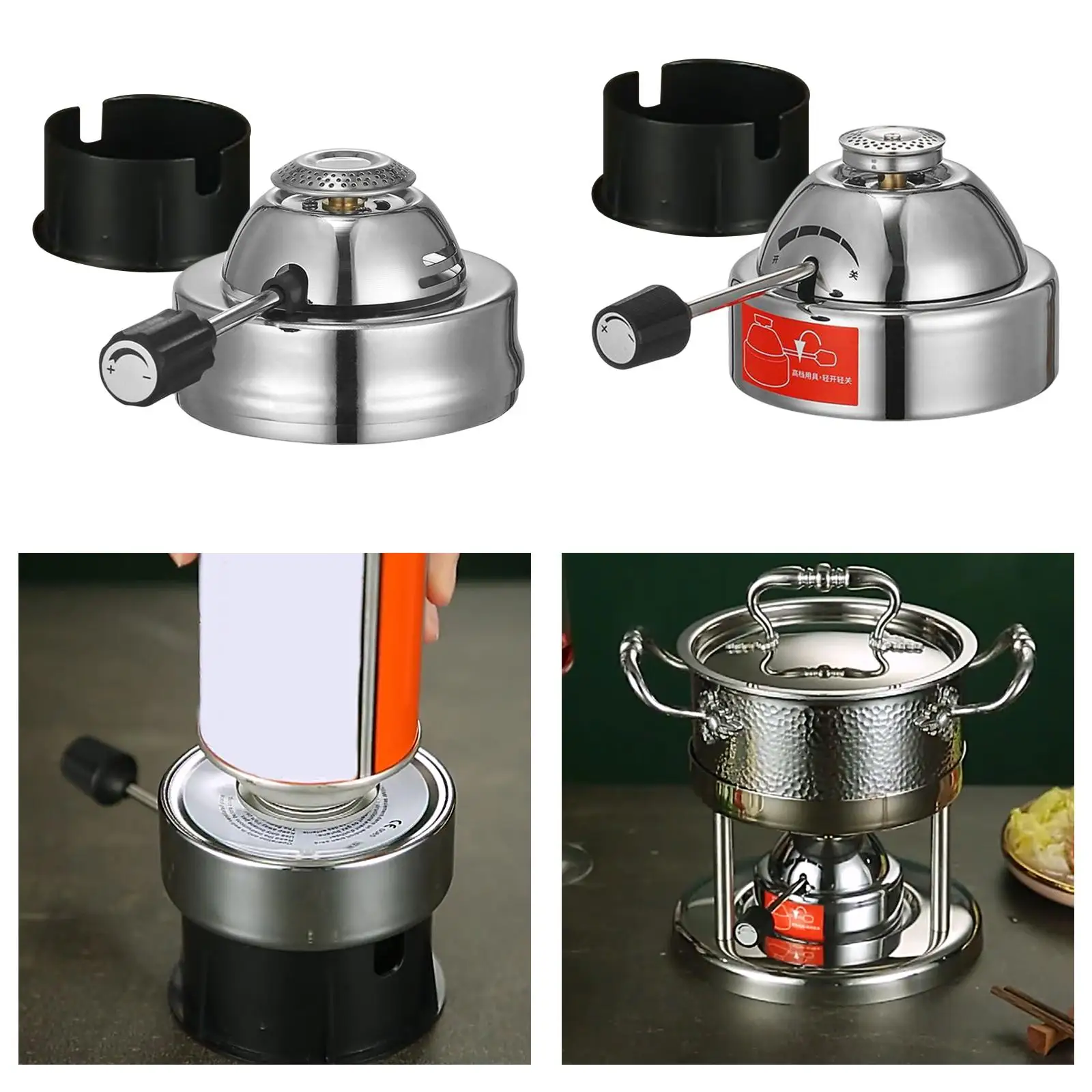 

Mini Size Gas Furnace Stable Support with Gas Valve Pipe Butane Mini Inflatable Coffee Stove for Backpacking Household Garden